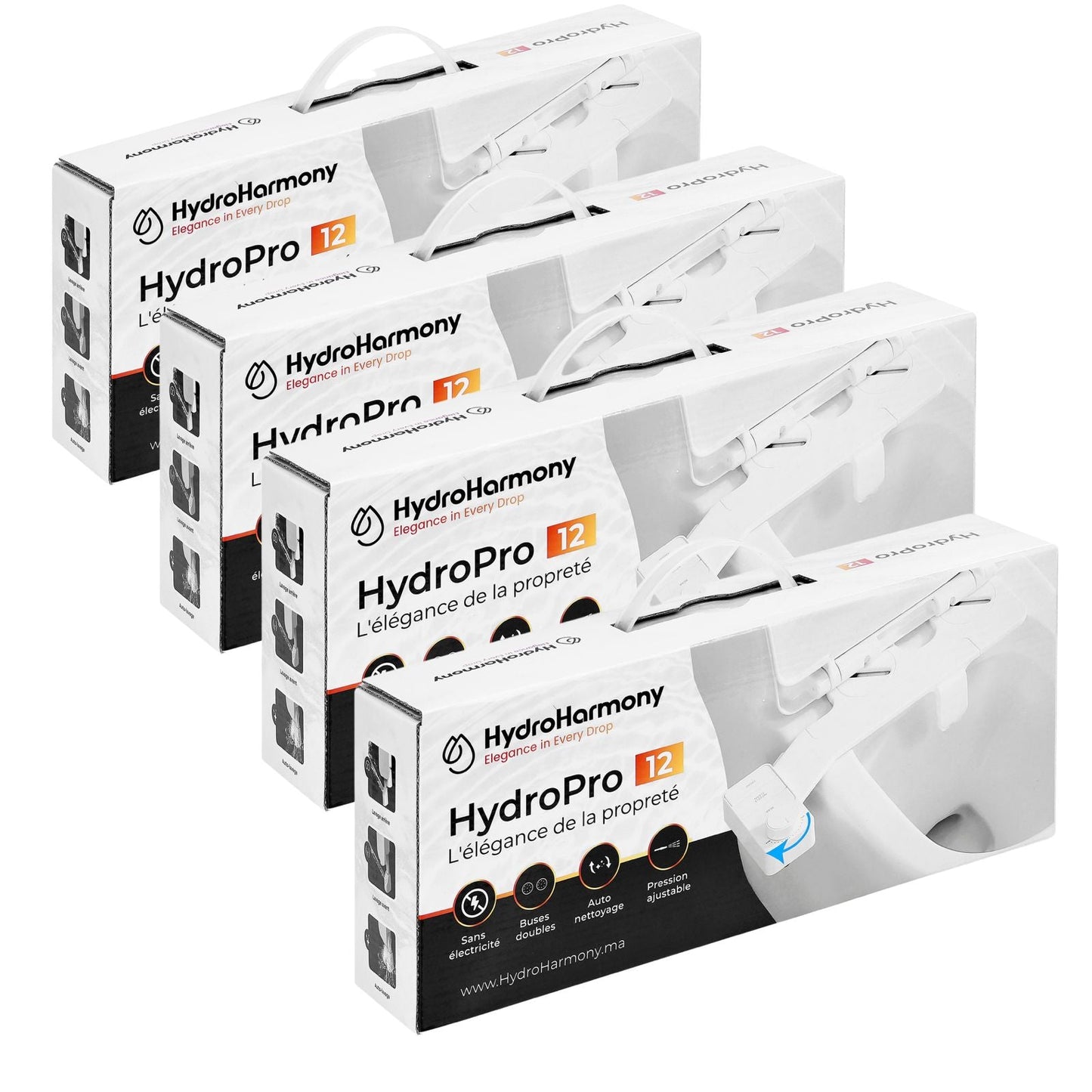 Bideu mecanic HydroPro - 12™ pentru WC – Toaletă japoneză modernă fără electricitate - HydroHarmony Romania