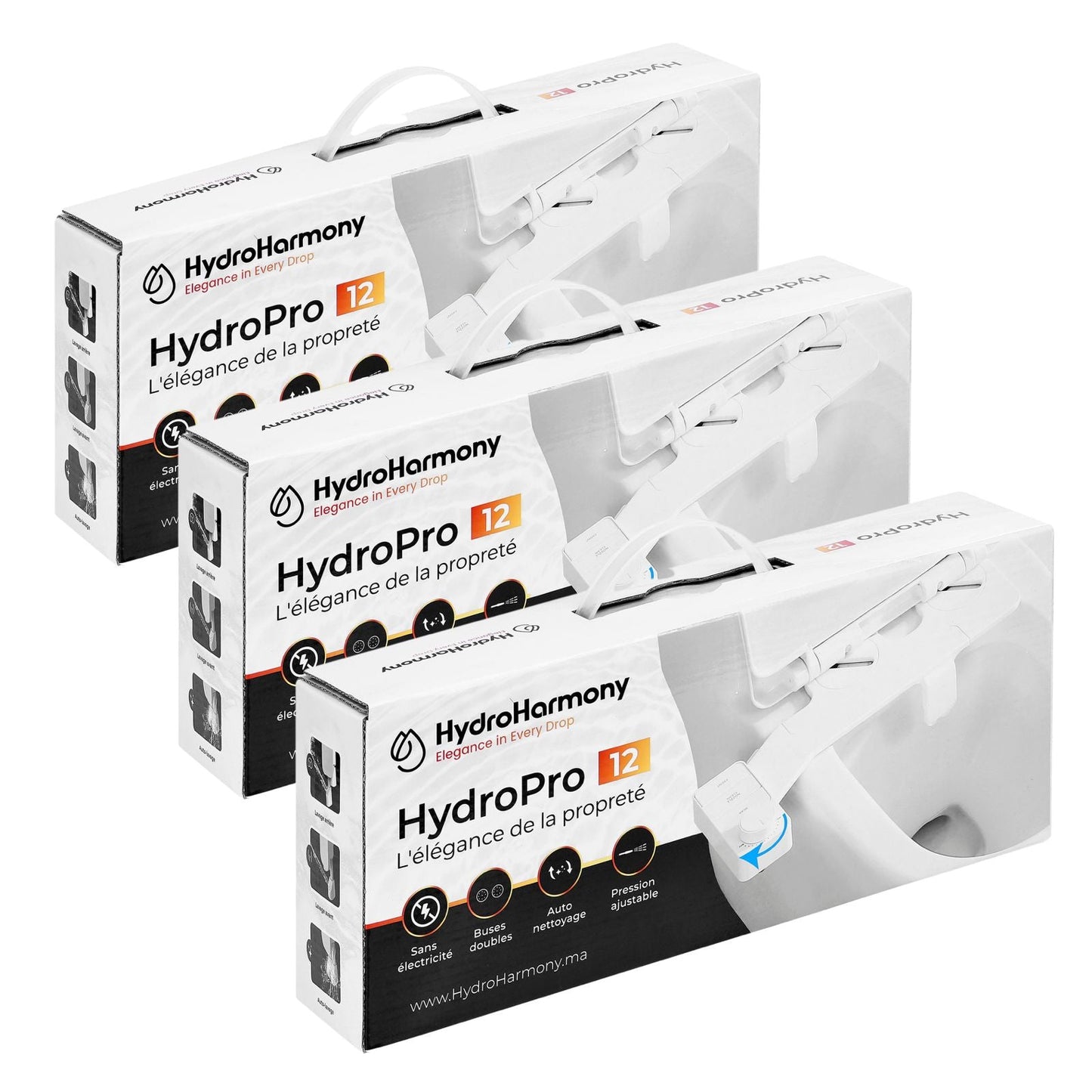 Bideu mecanic HydroPro - 12™ pentru WC – Toaletă japoneză modernă fără electricitate - HydroHarmony Romania